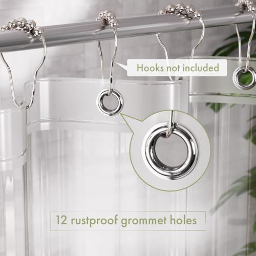AmazerBath Shower Curtain Liner, 72x72 Clear Shower Curtain Liner, Waterproof Plastic Shower Liner, Cute Lightweight PEVA Shower Curtain for Bathroom with 3 Magnets and 12 Rustproof Metal Grommets by AmazerBath - Image 3