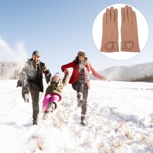 Guantes térmicos de mujer marrón medio para pantalla táctil 4
