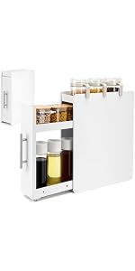Amazon｜ZQZHDQ 隠せる調味料ラック W12.2×D49.5×H52.5cm 引き出し式