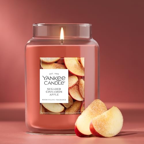 image for Yankee Candle Sugared Cinnamon Apple, Scented Candle, 22oz Large Jar w