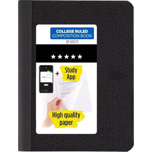 7.5" x 9.75" Soft Cover College Ruled Composition Notebook, 80 Pages Acid‑Free Paper with Sewn Binding, Adult Stationery for Journaling and Note‑Taking image 2