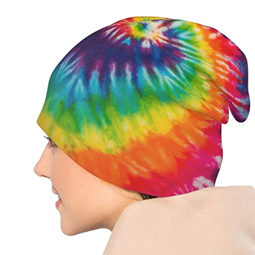 Colorful Tie Dye Slouchy Beanie Chemo Hat Cancer Headwear Knitted Hats Thin Running Skull Cap Nightcap For Women Men #TOP4