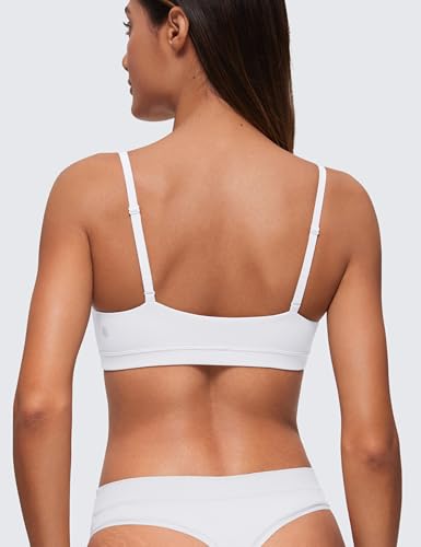 Image of CRZ YOGA Softhold Scoop Neck Bralette | Double Lined, Light Support, Non Padded, Wireless, Casual, Ultra-Soft, Adjustable Square Back, Everyday Bra for Women
