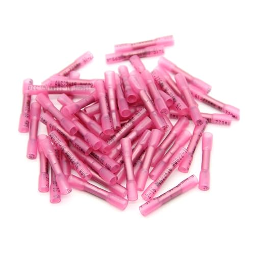Terminal de engarzado termorretráctil azul impermeable de 100 uds para conector de cable a tope 4