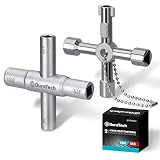DURATECH 4 Way Sillcock Key Set, Utilities Key, Multi-functional Water Key, 2-Pack, for Valve, Fauce