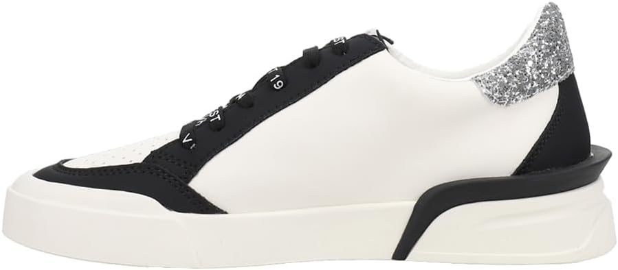 VINTAGE HAVANA Womens Laser Glitter Lace Up Sneakers Shoes Casual - White