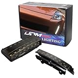 iJDMTOY Smoked Lens LED Daytime Running Lights Compatible with 2003-2005 Pre-LCI Nissan 350z, Direct Fit DRL Assy Powered by 7 Pieces High Power Xenon White LED Each Side