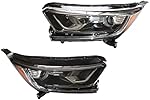 Headlight Assembly For 2017-2021Honda CRV LX EX EXL Halogen LED DRL Projector Headlamp Assembly, Headlight Housing Assembly Pair Left Driver + Right Passenger Side Direct Fit Replacement 33100-TLA-A01