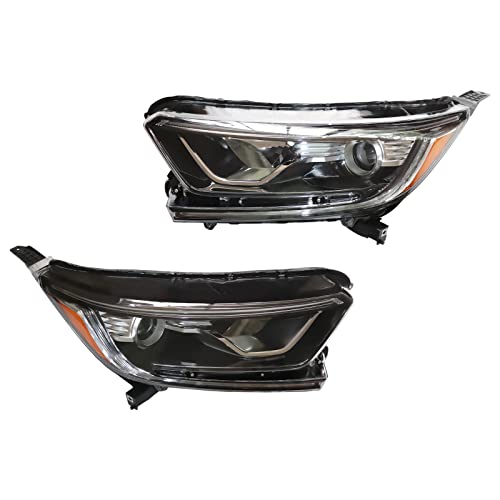 Front Halogen Headlight Left+Right Side for 2017-2021 Honda CRV LX/EX/EX-L NON-Touring and Hybrid Models Projector Driver & Passenger Head Lights Direct Replacement Headlamps Assy Set Assembly