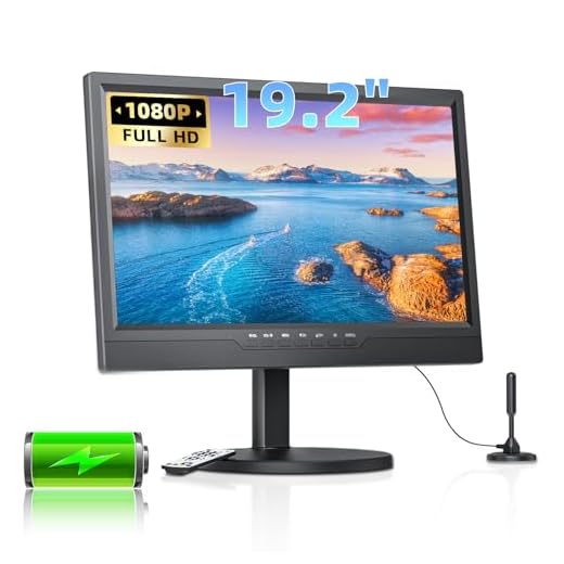 Desobry 19.2" Portable TV for Camping, Built-in 8000mAh Battery Powered TV Portable for Power Outages, Battery Operated TVs 1080P HDMI Input, AV Input, USB, for Kitchen Bedroom Camping Patio RV