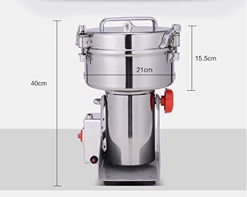 Miniatura 5 de 110V 3800W Tipo de oscilación de alta potencia a gran escala 4.4 lbs 70.55 oz Granos de acero inoxidable de gran capacidad Molino de alimentos