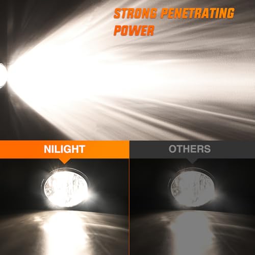 Image of Nilight Fog Lights Assembly Compatible with 2001 2002 2003 2004 2005 2006 2007 Toyota Sequoia 2000-2006 Tundra(NOT fit steel front bumper models) w /9006 12V 51W Bulbs Clear Lens