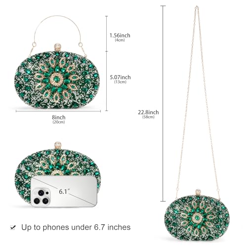 Image of RNIEGA Rhinestone Clutch Purses for Women Evening Wedding Formal Party Purses Crystal Diamond Glitter Sparkly Handbag
