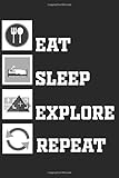 Eat. Sleep. Explore. Repeat. Virtual Reality Notebook: Organizer, Planner or Journal | 6x9 inches | 120 Graph Paper Pages | Office Equipment, Supplies | Gift Idea for Family and Friends