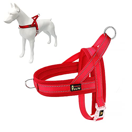 Plutus Pet No Pull Dog Harness with Breathable Mesh Padded, Adjustable Reflective Escape Proof Dog Harness, Quick Fit Dog Vest Harness for Small Medium Large Dogs(XS, Red) by PLUTUS PET - Used condition - US$15.77