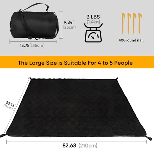 Waterproof Outdoor Blanket 82"x55", Windproof & Warm, 300 GSM Sherpa Lining by Northroad - Used condition - Image 2