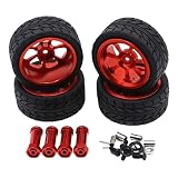 Jorzer RC Rims REMISES RC RC Ruedas DE Metal DE Metal 1/18 Piezas de Control Remoto Accesorios de Autos de Control Remoto - Rojo