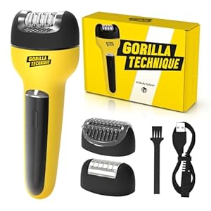 /Gorilla Technique/ 3-in-1 Epilator, Body Hair Removal Device, Cordless Rechargeable Electric Tweezers & Shaver & Callus Remover for Women & Men