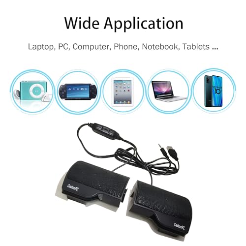 Image of Computer Speakers Desktop PC Speakers for Monitor, Music Speaker with Wired Handy Volume Control for Computers, Tablets TV, PC, Laptop, Black