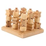 Plateau de jeu tac toe : jeu de puzzle en bois stimulant, adapté aux adultes et aux enfants, jeu de société pour enfants