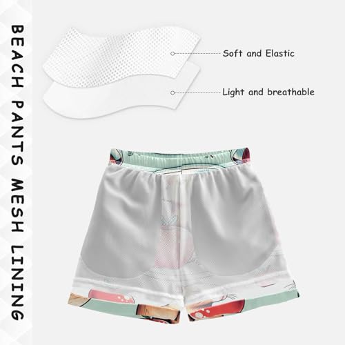 Capybara and Red Friut Boys Swim Trunks, Quick Dry Toddler Beach Shorts Boy Swimwear Bathing Suit4