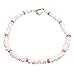 Hawaiian White and Pink Square Cut Puka Shell Necklace with Lobster Lock