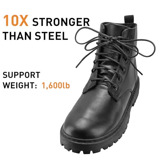 Lacesgian 9/64" Unbreakable Heavy Duty Round Boot Shoe Laces, Black, 72in by Lacesgian - Used condition - Image 2