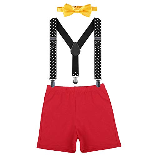 Image of IBTOM CASTLE Baby Boys 1st /2nd Birthday Cake Smash Outfit Suspenders Bloomers Bowtie Set Fishing Party Clothes