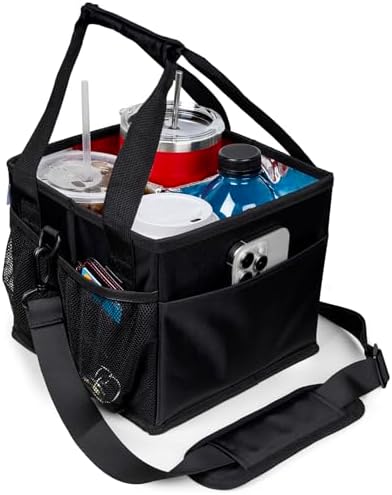 Reusable Drink Carrier with Handle – Tip-Resistant 4 Cup Carrier ...