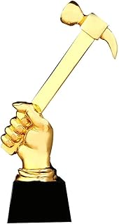 XENITE Golden Trophy Gold Cup Award Trophy Hammer Trophy Craftsman Trophy for Award Competitions, Award Ceremony and Appreciation Gift (Color : Gold, Size : 28 * 8cm) Trophy