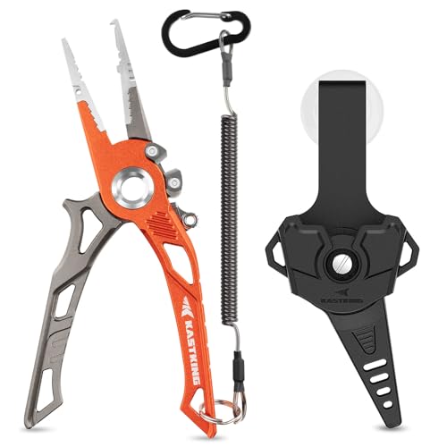 KastKing AlumaStream 7.5' Aluminum Fishing Pliers, Hook Remover, Split Ring Pliers, Fishing Gear, Fishing Gifts for Men, Corrosion-Resistant Saltwater & Freshwater Pliers, 17-4 Stainless Steel Jaws
