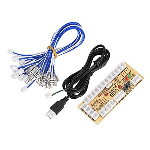 MeterBew1147 DIY Arcade Joystick Platine PC Joystick Steuerung USB Kartenchip + Micro Motion Rocker 4Pcs Terminal Line Cover