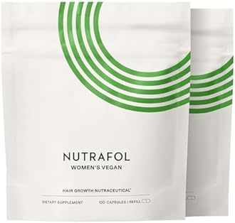 Nutrafol Women's Hair Growth Supplements, For Women 18-44 Years Old, Clinically Tested for Visibly Thicker, Stronger Hair, 100% Vegan Ingredients, Dermatologist Recommended - 2 Month Supply, 2 Pouches
