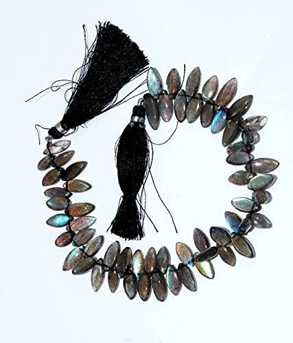 Labradorite bleue briolette marquise lisse 11x5-15x5mm pour création de bijoux