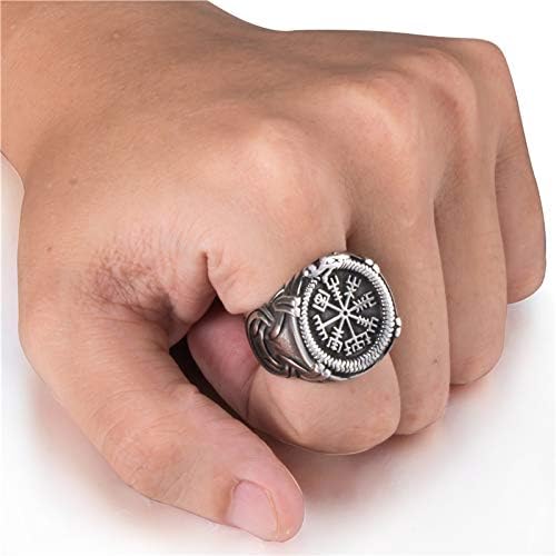 Viking Rings Valknut Pirate Compass Norse Scandinavian Text Symbol Men Stainless Steel Vintage Jewelry - Image 5