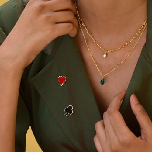 Image of 8pcs Novelty Brooch Pins：4Styles Poker Playing Card Suits Alloy Enamel Pins - Lapel Brooches for Men, Women for Bags, Hats, Caps, Clothing(Style)