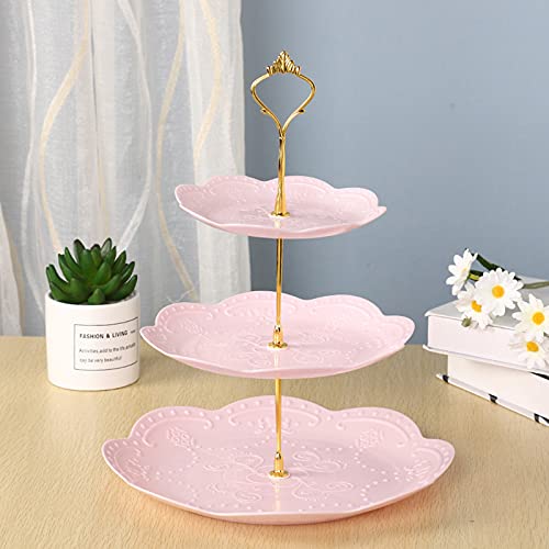 3 Tier Plastic Cupcake Stand Dessert Cupcake Stand Cakes Fruit Candy Display Tower For Wedding, Birthday Party, Tea Party And Baby Shower (Pink, 2) #TOP7