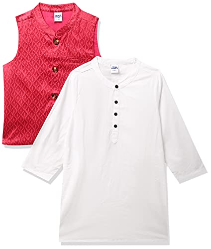Image of Amazon Brand - Jam & Honey Cotton Boy Festive Nehru Jacket, Kurta And Pyjama Set Which Is Both Comfortable And Stylish