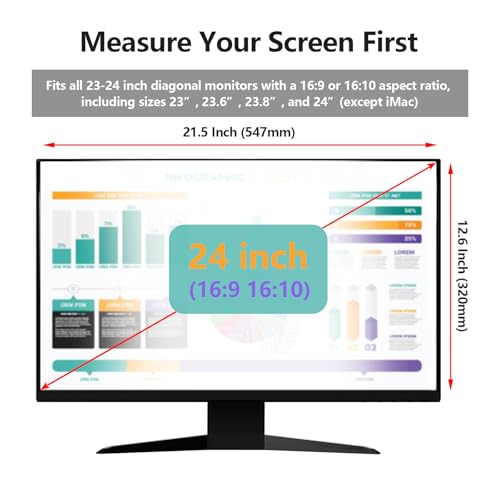 RedANGEL 23-24 Inch Hanging Computer Privacy Screen | Anti-Spy | Blue Light by RedANGEL - Image 2