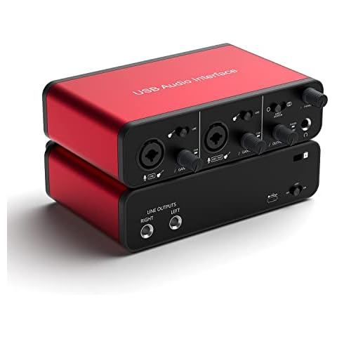 USB Audio Interface 24Bit/192kHz for Recording Podcasting and Streaming, 48V Phantom Power, whit XLR Cable(No Software Included) (192kHz Audio Interface) Cover