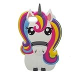 Rainbow Unicorn iPhone 7 7G Case,iPhone 8 Case, XINSIR Cute 3D Cartoon Horse Soft Silicone Case Rubber Back Cover Skin for Apple iPhone 7 & iPhone 8 4.7inch (White-colorful)
