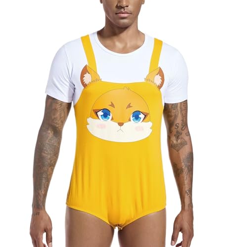 Mens Bodysuit Cotton Onesie Pajamas Leotard Crotch Snap Shirt Romper for Men3