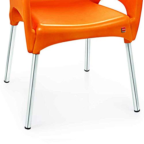 Image of Cello Xylo Chair Set Pack of 2 - Orange | Strong and Durable | Easy to Clean | Chair for Living Room, Bed Room, Kitchen, Office Room, Outdoor | 3 Years Warranty