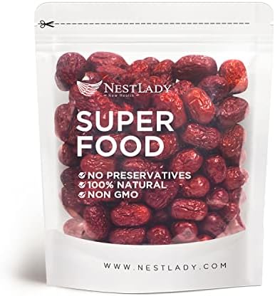 NESTLADY Jujube Date, Red Date, 100% Natural, Health Snack, Dried Fruit, Sweet and Chewy Net weight: 454g (1LB) ,Packed in USA