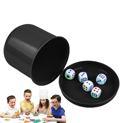 Dice Cup Set | Dice and Cup Set,Dice Cup with Lid Includes 5 Dices, Dice Shaker Board Games, Dice Stacking Games for Bar