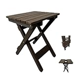 Sihang Home Outdoor Side Table, No Assembly Folding Wooden End Table for Outside or Indoor, Small Patio Tables for Camping, Pool, Bathroom, Backyard and Porch