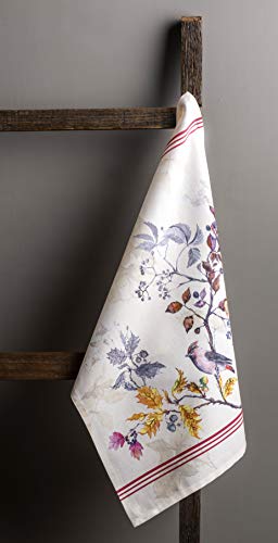 100% Cotton Kitchen Towel Equinoxe Maison D' Hermine Set Of 3 Super Soft Highly Absorbent Hotel Quality Quick Drying Cleaning Dishcloth Tea Towels Thanksgiving/Christmas (Beige, 20"X27.50") #TOP5