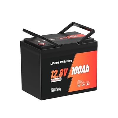 12V 100Ah Group 24 LiFePO4 Battery, Deep Cycle Lithium Battery, Built-in 100A BMS with Low-Temp Protection, Max. 15000 Cycles, Perfect for RV, Solar System, Trolling Motors etc.