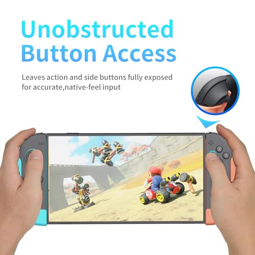 Image of MystiForge Split Grips for Nintendo Switch 2 Joycon 2 - Ergonomic, Anti-Slip TPU, Quick Release & Lightweight (Blue&Orange)