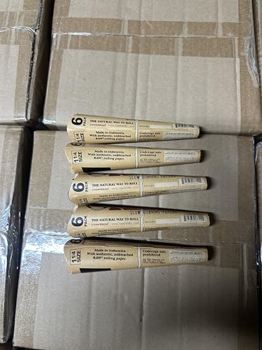 Raw Natural Unrefined Rolling Papers Size 1 1/4 5 pack 6 cones